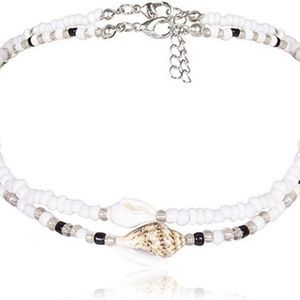 Hawaiian Style Puka Shell Seashell Beaded Choker Necklace